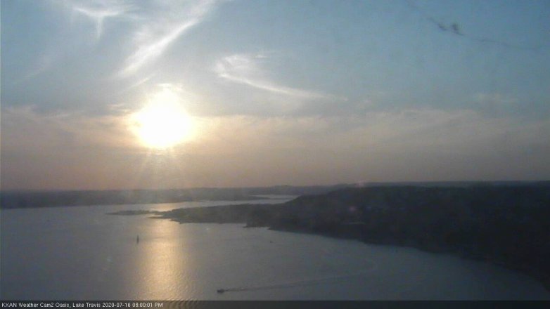 Lake Travis webcam, July 16, 2020 8:00 PM CT