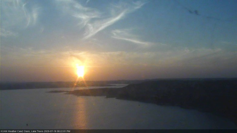 Lake Travis webcam, July 16, 2020 8:25 PM CT