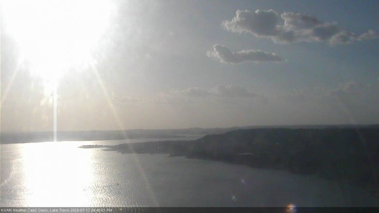 Lake Travis webcam, July 17, 2020 6:45 PM CT