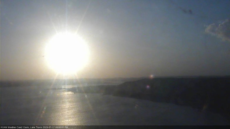 Lake Travis webcam, July 17, 2020 8:00 PM CT