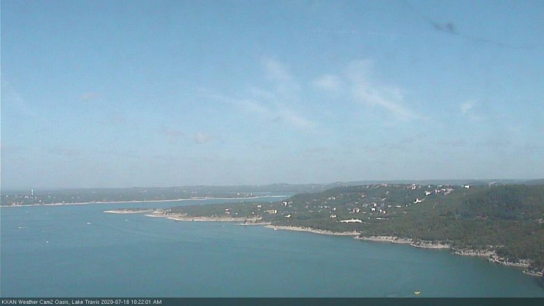 Lake Travis webcam, July 18, 2020 10:25 AM CT