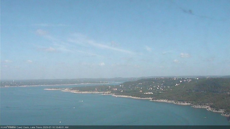 Lake Travis webcam, July 18, 2020 10:45 AM CT