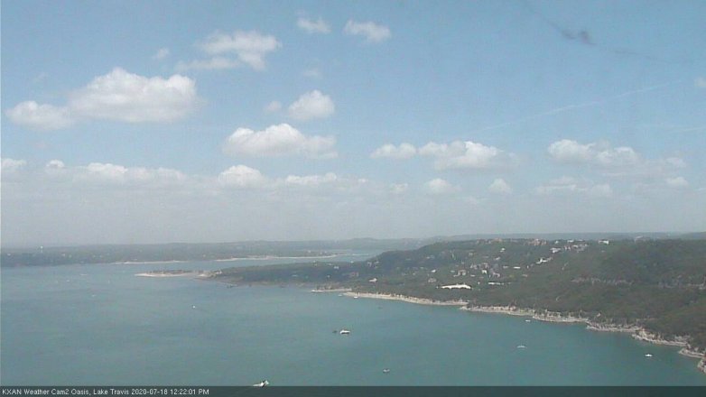 Lake Travis webcam, July 18, 2020 12:25 PM CT