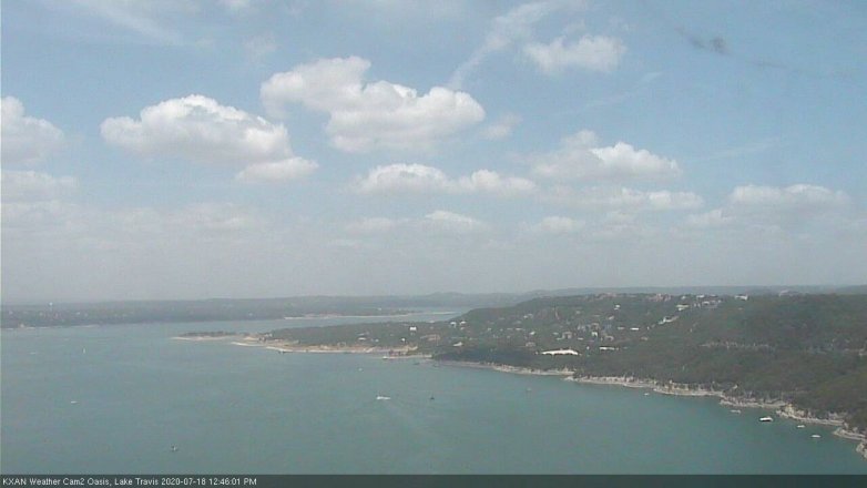 Lake Travis webcam, July 18, 2020 12:45 PM CT