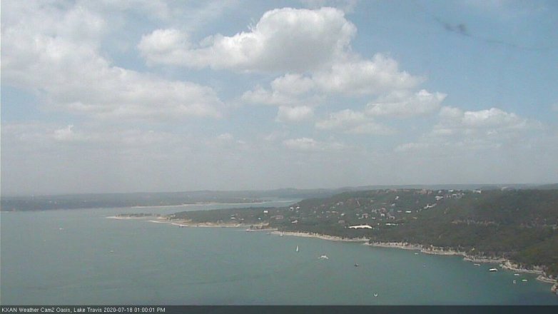 Lake Travis webcam, July 18, 2020 1:00 PM CT