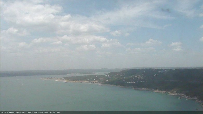 Lake Travis webcam, July 18, 2020 1:45 PM CT