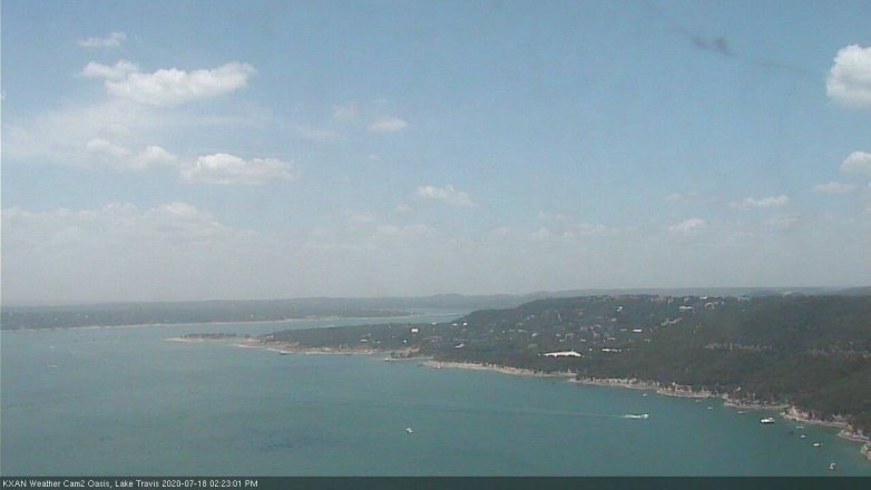 Lake Travis webcam, July 18, 2020 2:25 PM CT