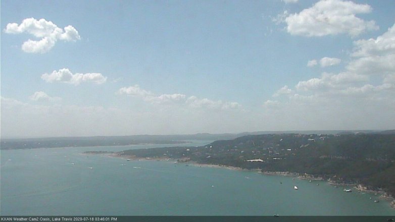 Lake Travis webcam, July 18, 2020 3:45 PM CT