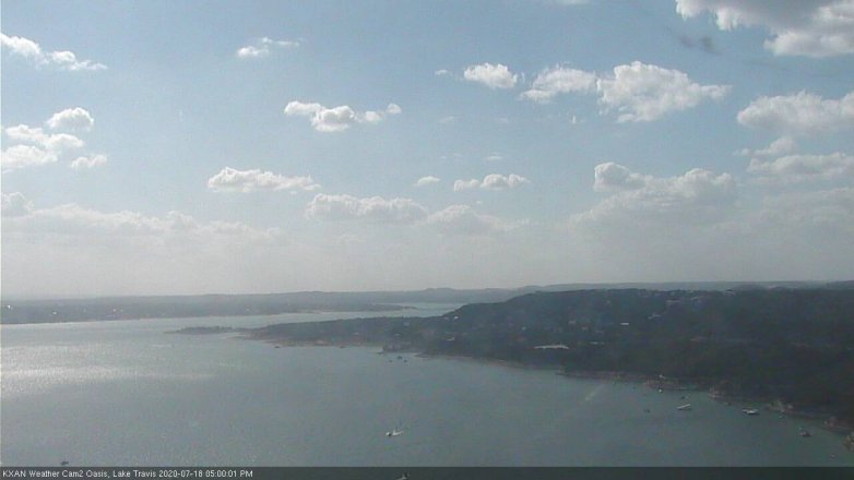 Lake Travis webcam, July 18, 2020 5:00 PM CT