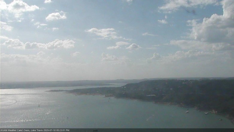 Lake Travis webcam, July 18, 2020 5:25 PM CT