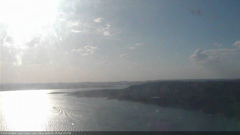 Lake Travis webcam, July 18, 2020 6:25 PM CT