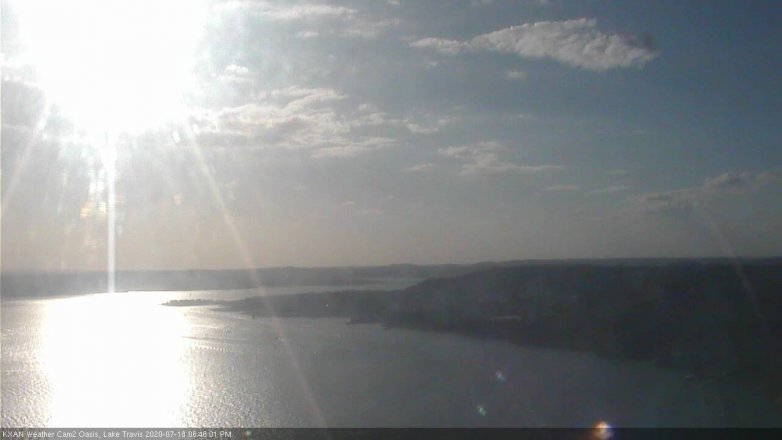 Lake Travis webcam, July 18, 2020 6:45 PM CT