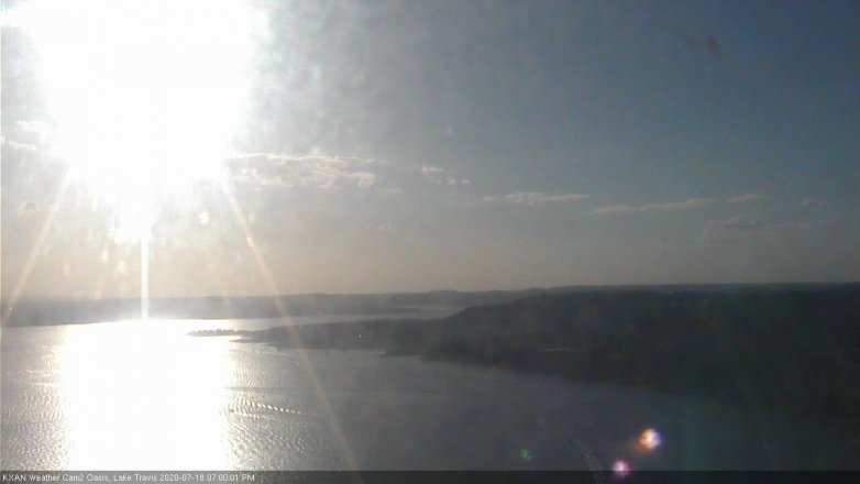 Lake Travis webcam, July 18, 2020 7:00 PM CT