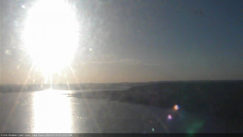 Lake Travis webcam, July 18, 2020 7:25 PM CT
