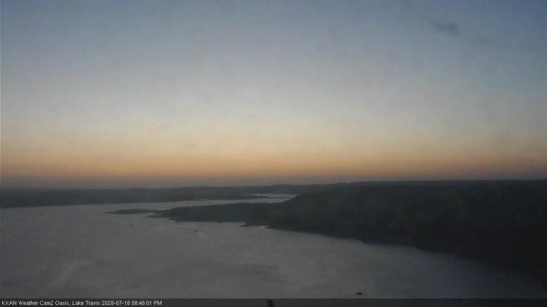 Lake Travis webcam, July 18, 2020 8:45 PM CT