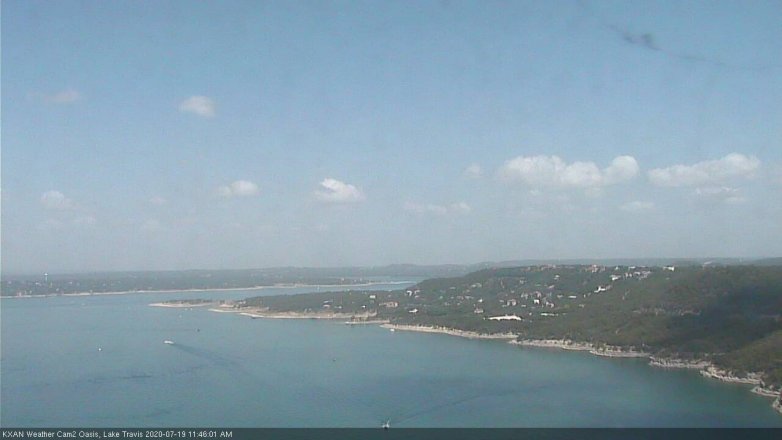 Lake Travis webcam, July 19, 2020 11:45 AM CT