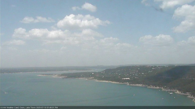 Lake Travis webcam, July 19, 2020 1:45 PM CT