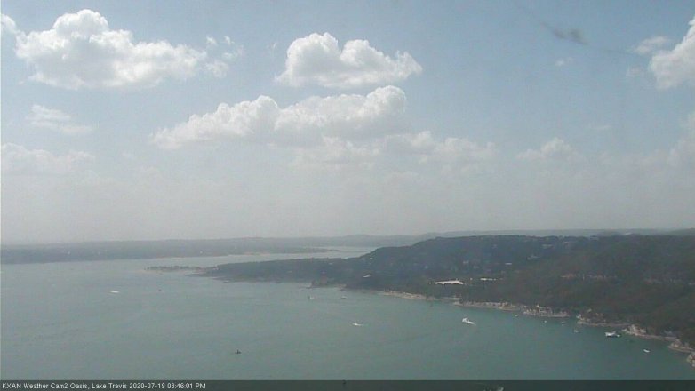Lake Travis webcam, July 19, 2020 3:45 PM CT