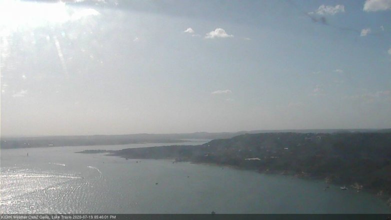 Lake Travis webcam, July 19, 2020 5:45 PM CT