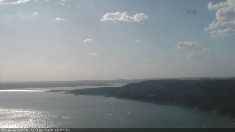 Lake Travis webcam, July 19, 2020 6:00 PM CT