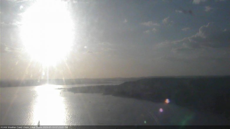 Lake Travis webcam, July 19, 2020 7:25 PM CT