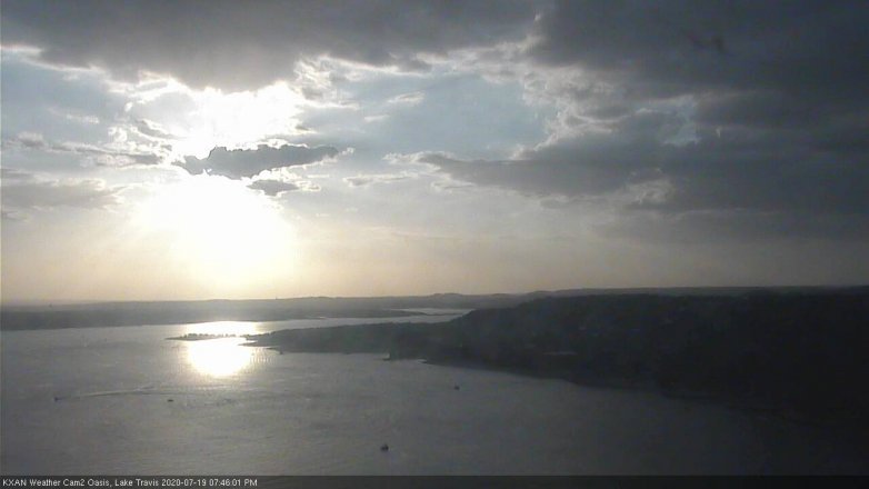 Lake Travis webcam, July 19, 2020 7:45 PM CT