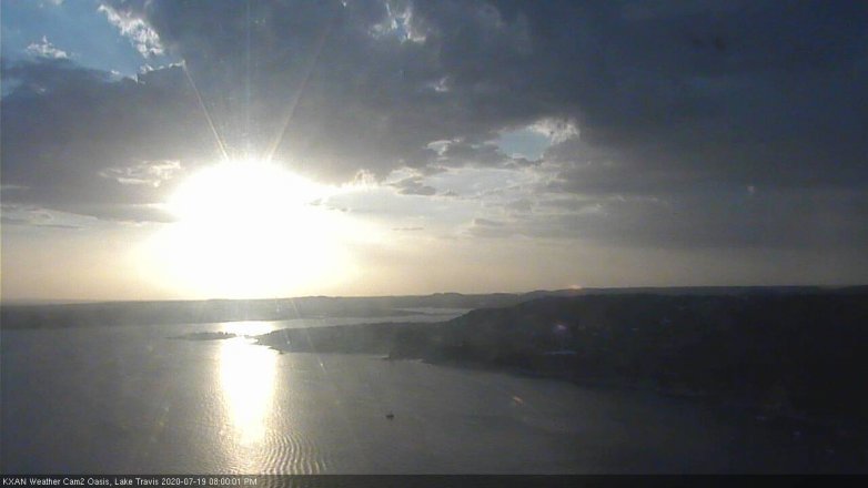 Lake Travis webcam, July 19, 2020 8:00 PM CT
