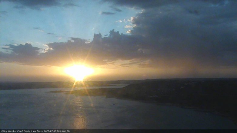 Lake Travis webcam, July 19, 2020 8:25 PM CT