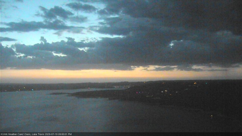 Lake Travis webcam, July 19, 2020 9:00 PM CT