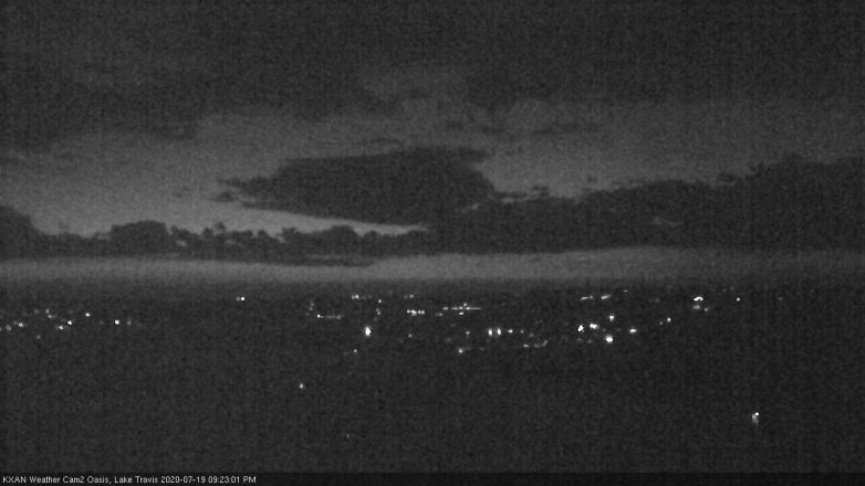 Lake Travis webcam, July 19, 2020 9:25 PM CT