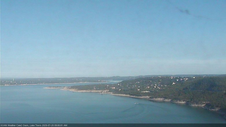 Lake Travis webcam, July 20, 2020 9:00 AM CT