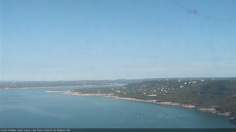 Lake Travis webcam, July 20, 2020 9:45 AM CT