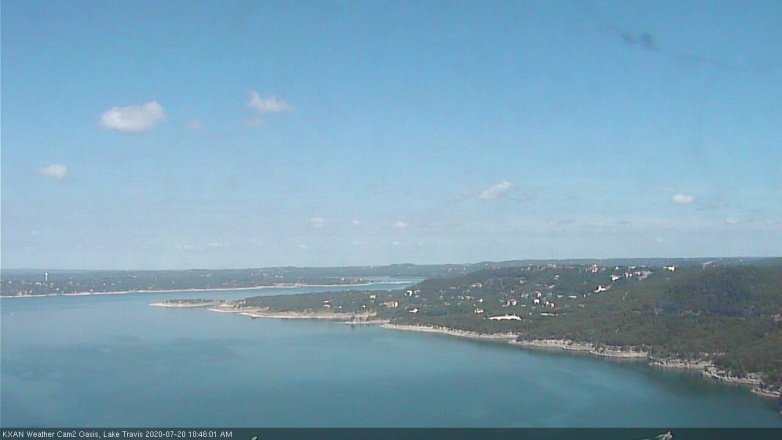 Lake Travis webcam, July 20, 2020 10:45 AM CT