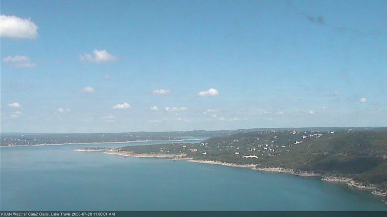 Lake Travis webcam, July 20, 2020 11:00 AM CT