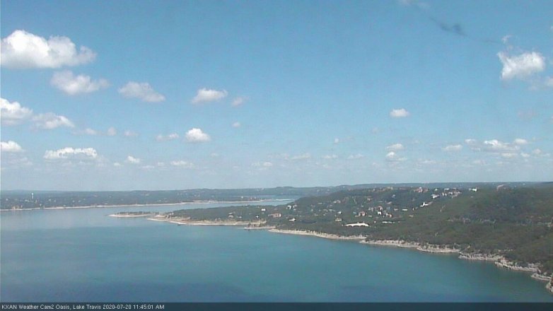 Lake Travis webcam, July 20, 2020 11:45 AM CT
