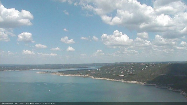 Lake Travis webcam, July 20, 2020 12:45 PM CT