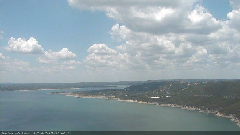 Lake Travis webcam, July 20, 2020 1:45 PM CT