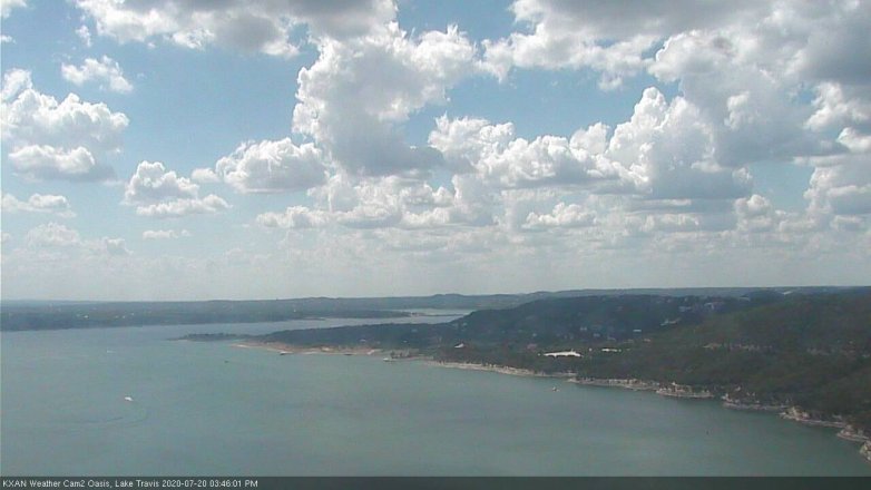 Lake Travis webcam, July 20, 2020 3:45 PM CT