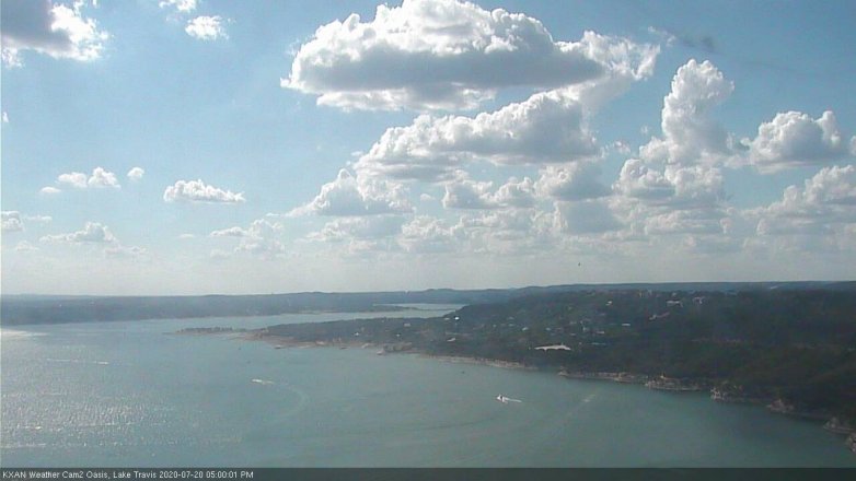 Lake Travis webcam, July 20, 2020 5:00 PM CT