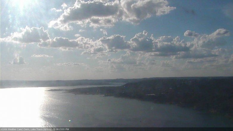 Lake Travis webcam, July 20, 2020 6:25 PM CT
