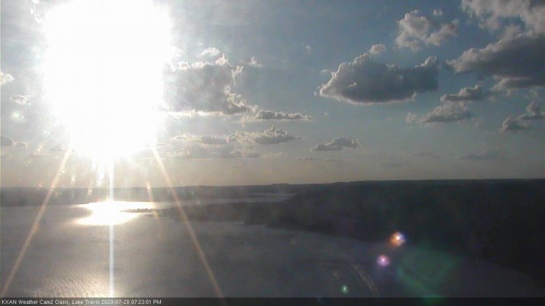 Lake Travis webcam, July 20, 2020 7:25 PM CT