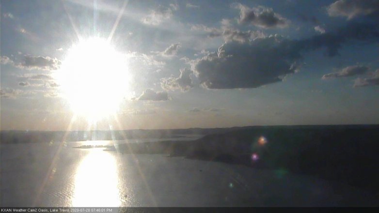 Lake Travis webcam, July 20, 2020 7:45 PM CT