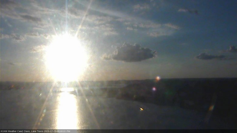 Lake Travis webcam, July 20, 2020 8:00 PM CT
