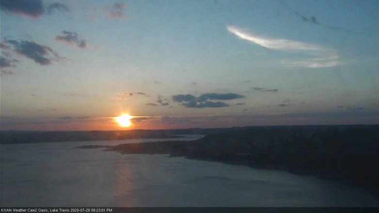 Lake Travis webcam, July 20, 2020 8:25 PM CT
