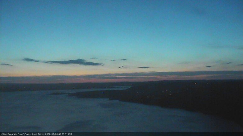 Lake Travis webcam, July 20, 2020 9:00 PM CT