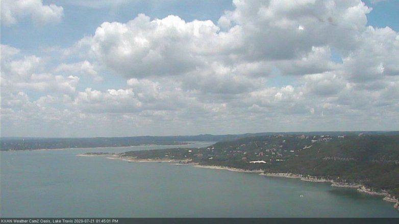 Lake Travis webcam, July 21, 2020 1:45 PM CT