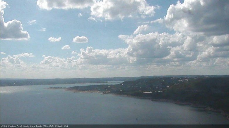 Lake Travis webcam, July 21, 2020 5:00 PM CT