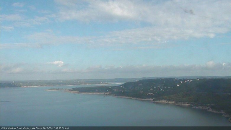 Lake Travis webcam, July 22, 2020 9:00 AM CT