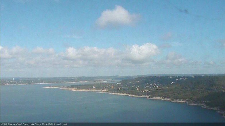 Lake Travis webcam, July 22, 2020 9:45 AM CT