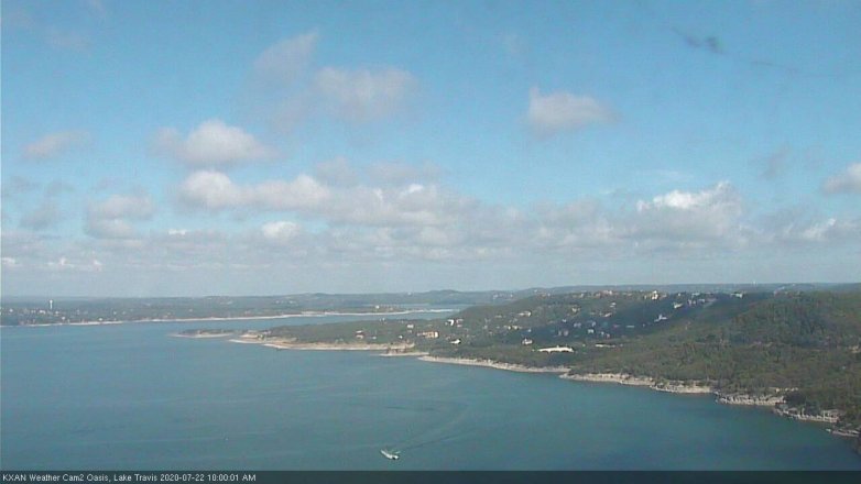 Lake Travis webcam, July 22, 2020 10:00 AM CT